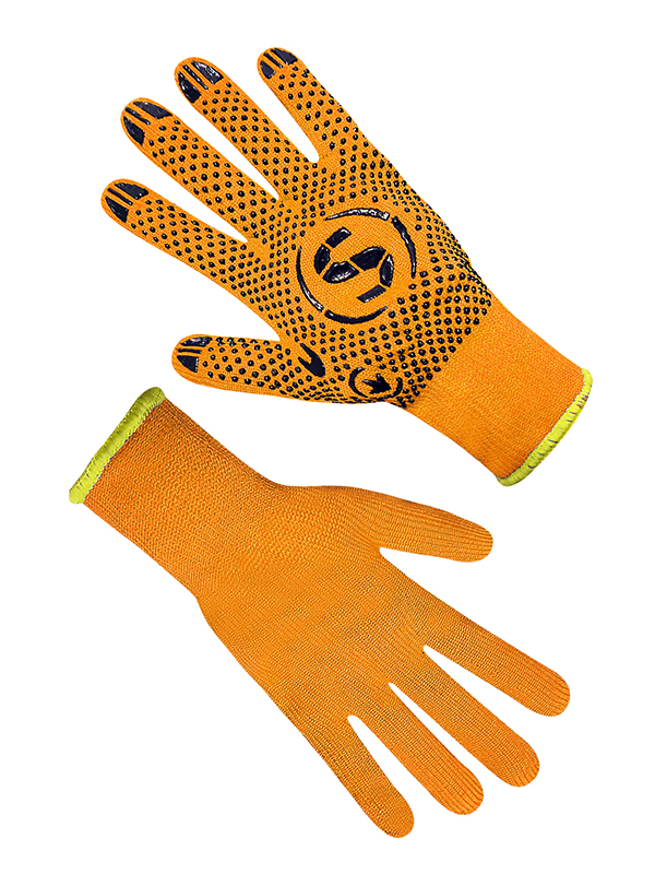 Рукавички утеплені помаранчеві з ПВХ крапкою SEVEN 69127